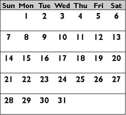 March 2013 Calendar