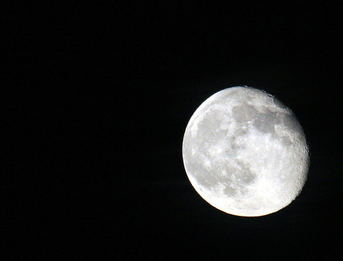 Full moon in winter sky