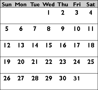 march calender